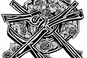 a cross and “Joint Heir” around it tattoo idea