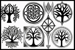 Geometric tree of life tattoo idea