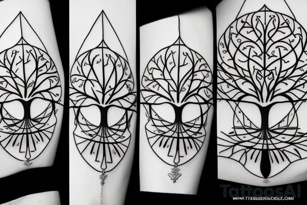 Geometric tree of life tattoo idea