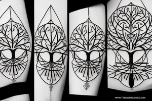 Geometric tree of life tattoo idea