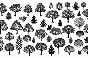 Tree with roots and leaves tattoo idea