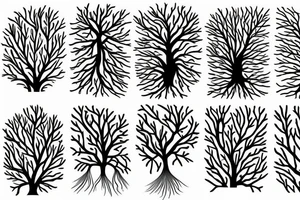 Tree with roots and leaves tattoo idea