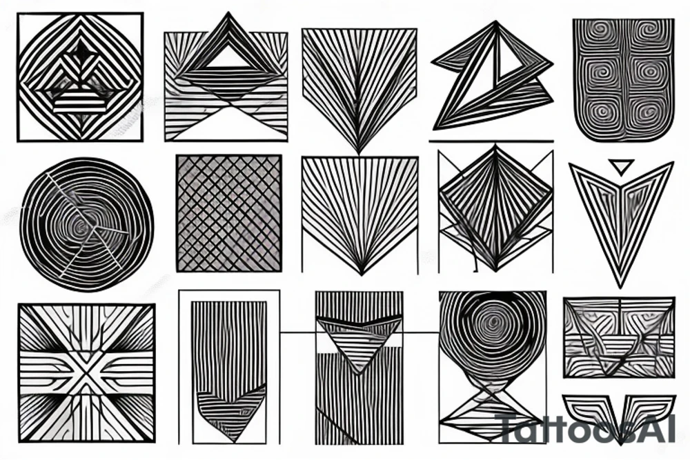 Geometric lines tattoo idea