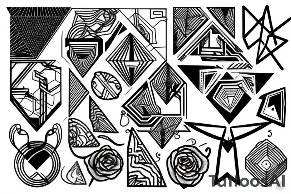 Geometric line tattoo idea