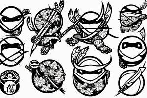 Ninja Turtles and cherry blossom tattoo idea