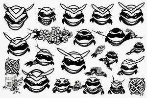 Ninja Turtles and cherry blossom tattoo idea