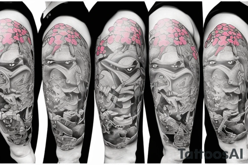 Ninja Turtles and cherry blossom tattoo idea
