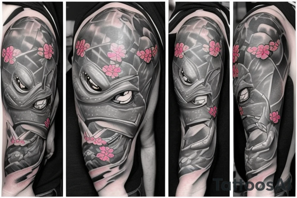 Ninja Turtles and cherry blossom tattoo idea