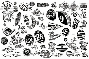 the numbers “619” with a subtle beach or san diego vibe but not too bold tattoo idea