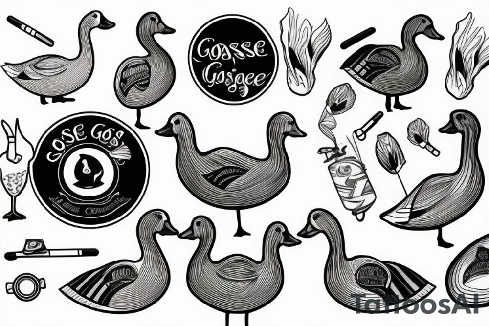 A goose with a cigar tattoo idea