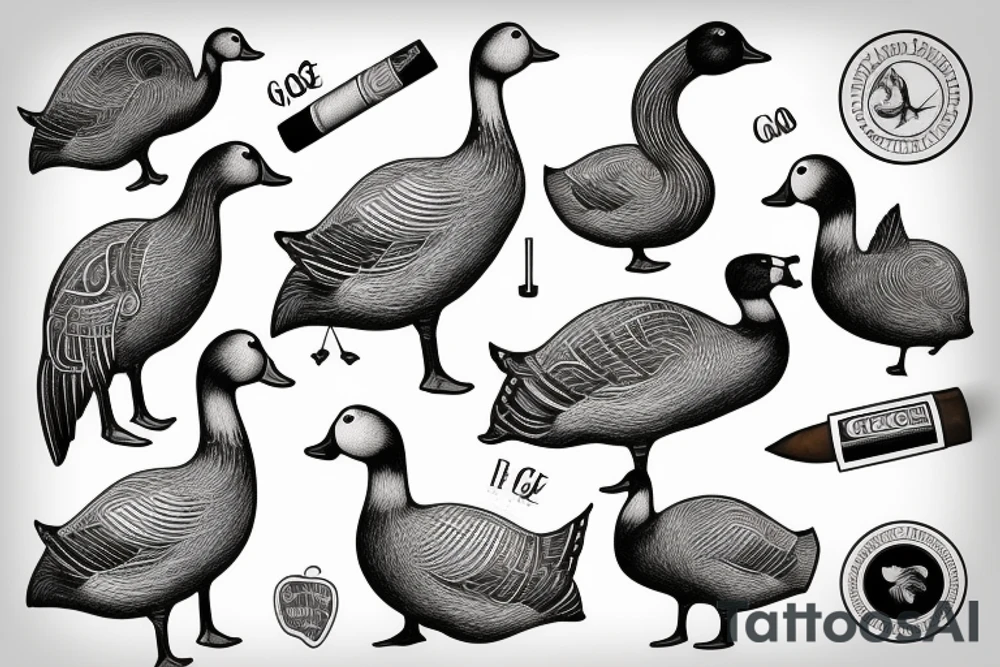 A goose with a cigar tattoo idea