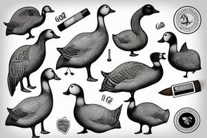 A goose with a cigar tattoo idea