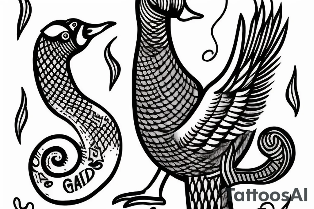 A goose smoking a cigar tattoo idea