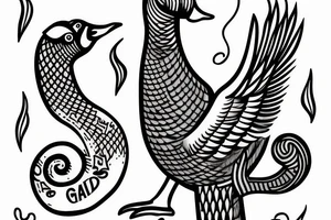 A goose smoking a cigar tattoo idea