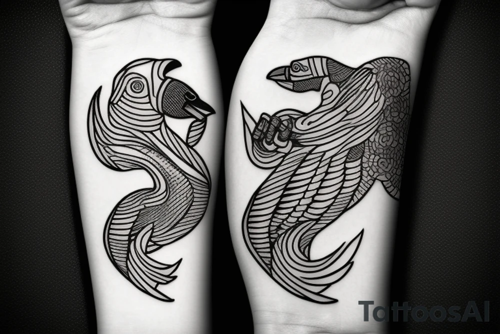 A goose smoking a cigar tattoo idea