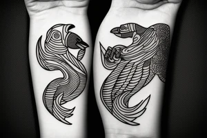 A goose smoking a cigar tattoo idea