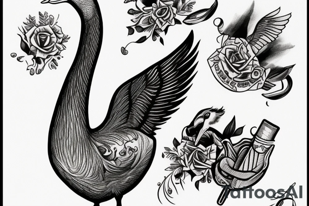A goose smoking a cigar tattoo idea