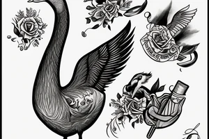 A goose smoking a cigar tattoo idea