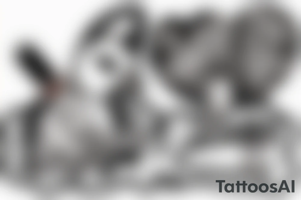 a little cartoon goose who is smoking a cigar tattoo idea