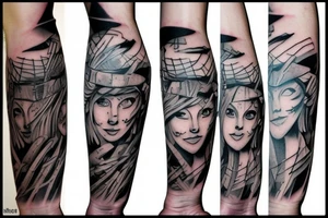 to continue the graffiti-style tattoo of blade tips on my forearm. tattoo idea