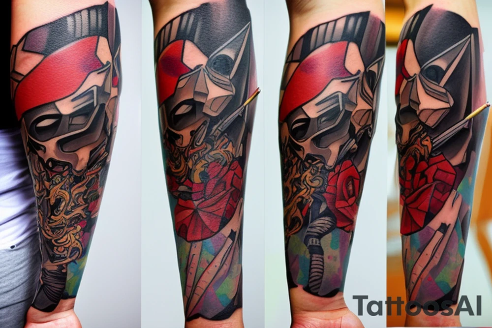 to continue the graffiti-style tattoo of blade tips on my forearm. tattoo idea