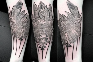 to continue the graffiti-style tattoo of blade tips on my forearm. tattoo idea