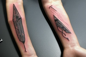 I already have a finished tattoo. a bracelet on my forearm with a lot of arrowheads on it. i need to continue it in graffiti style tattoo idea