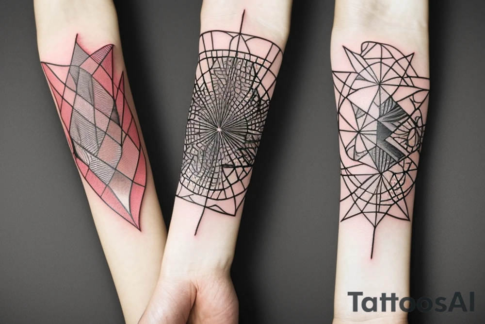 a forearm bracelet with many blade tips on it tattoo idea