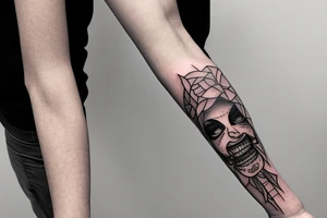 a forearm bracelet with many blade tips on it tattoo idea