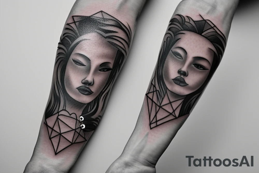 a forearm bracelet with many blade tips on it tattoo idea