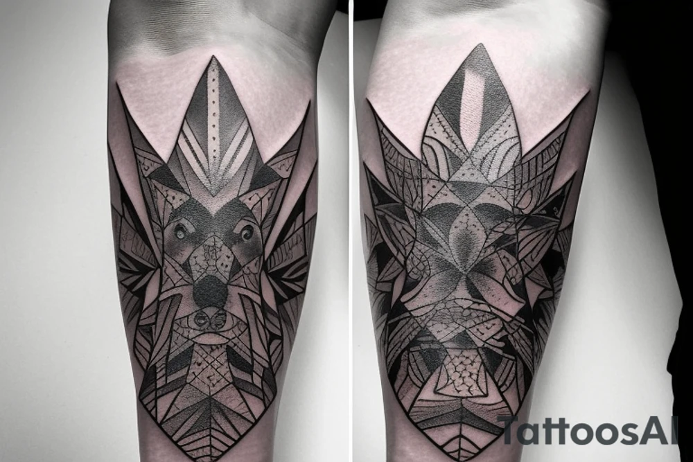 a forearm with many blade tips on it tattoo idea