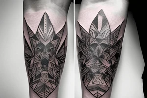 a forearm with many blade tips on it tattoo idea