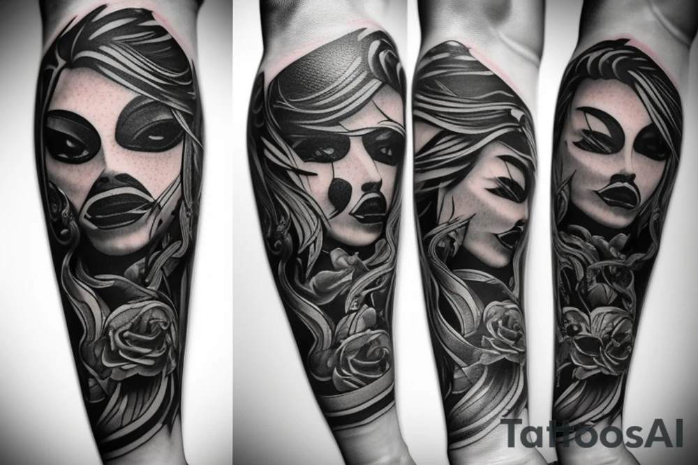 a forearm with many blade tips on it tattoo idea