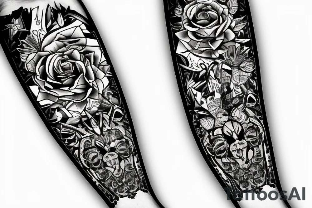 a forearm with many bow tips on it tattoo idea