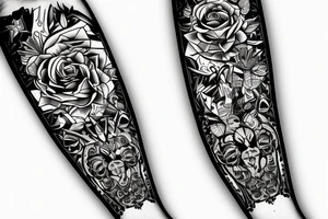 a forearm with many bow tips on it tattoo idea