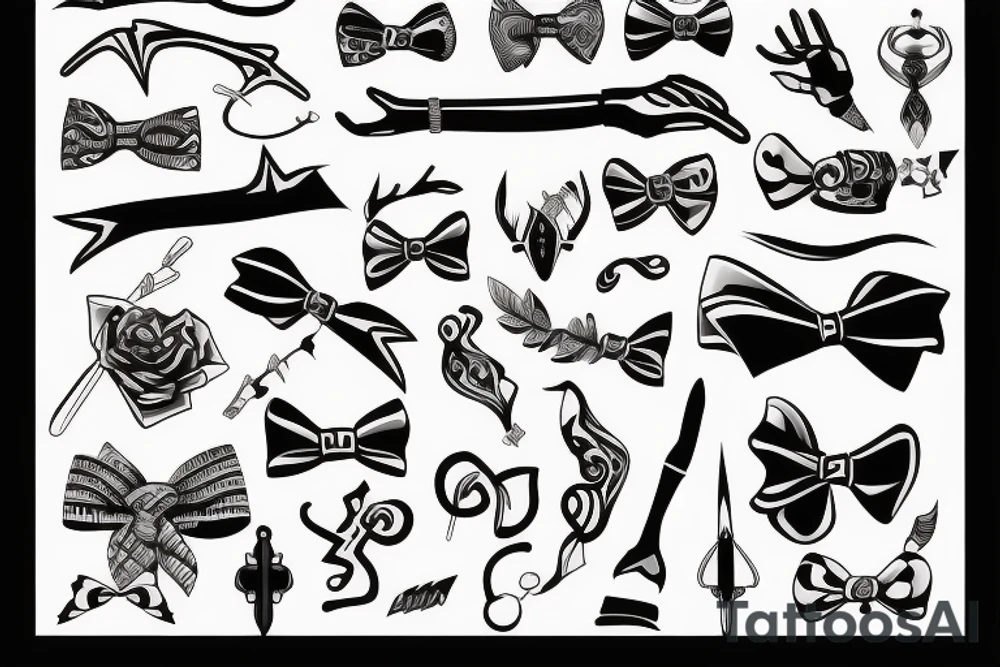 a forearm with many bow tips on it tattoo idea