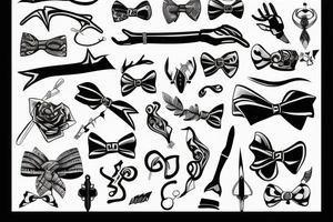 a forearm with many bow tips on it tattoo idea