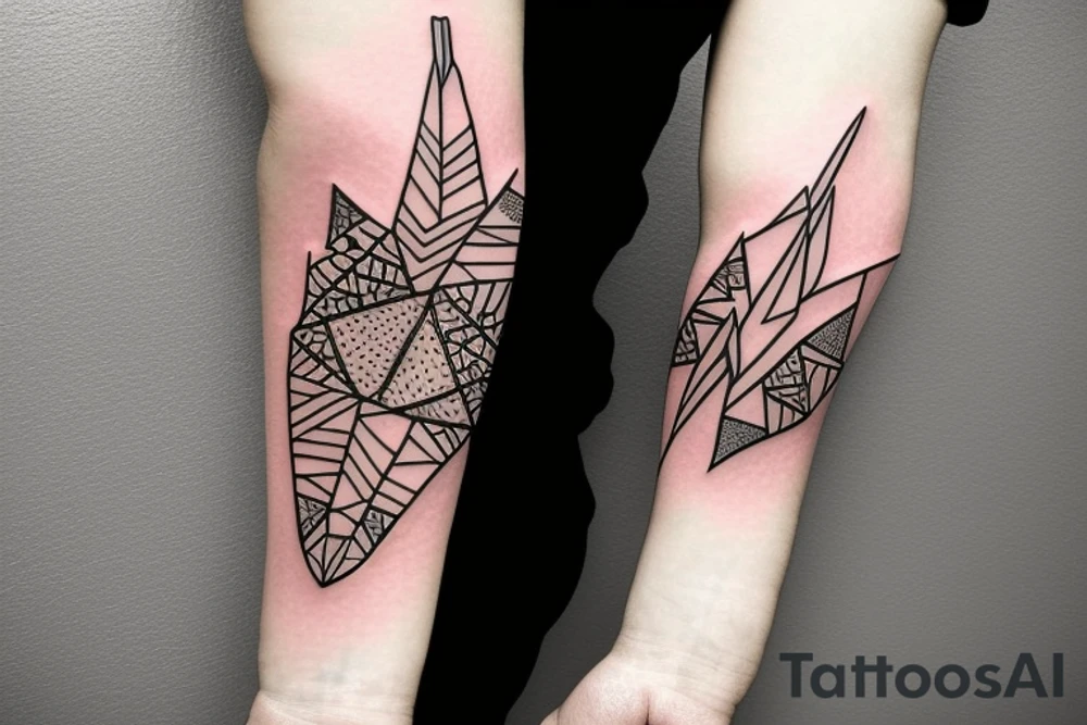 a forearm with many bow tips on it tattoo idea