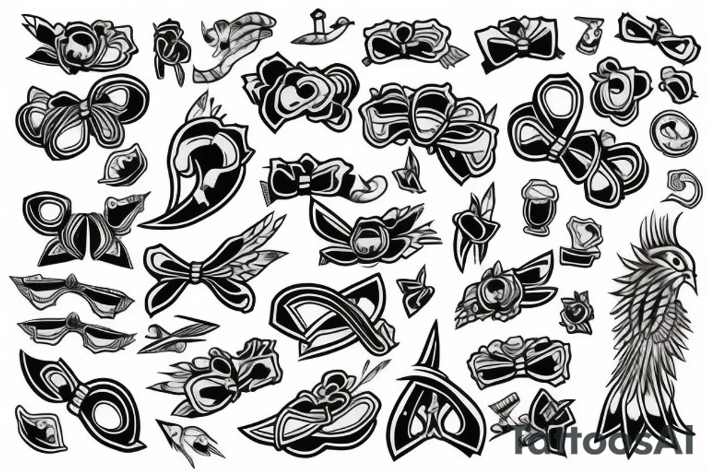 many bow tips tattoo idea