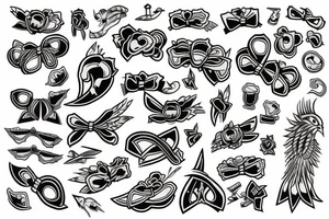 many bow tips tattoo idea