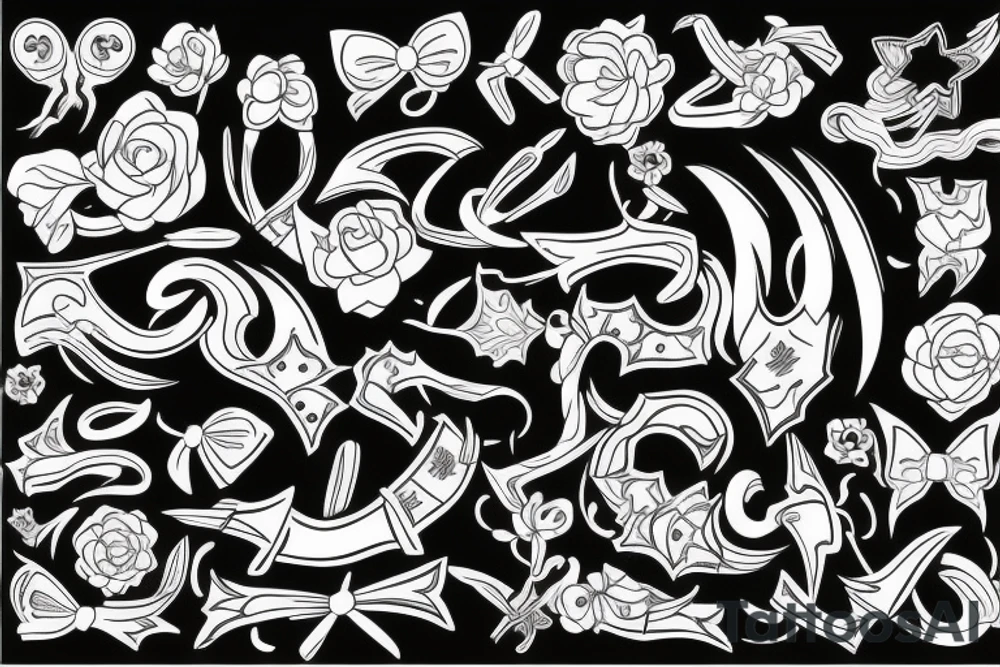 many bow tips tattoo idea