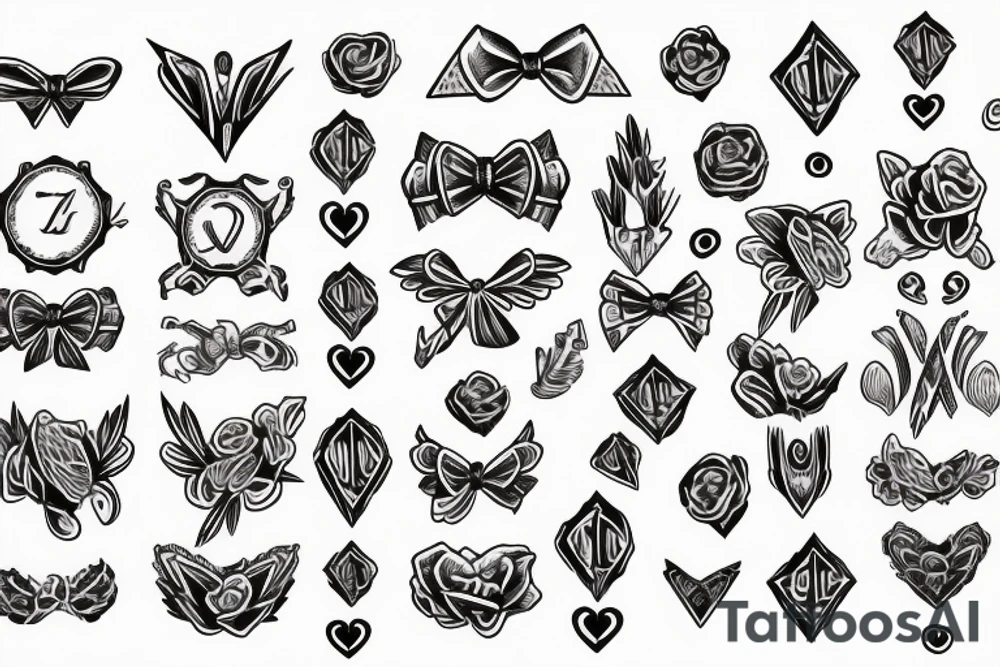 many bow tips tattoo idea