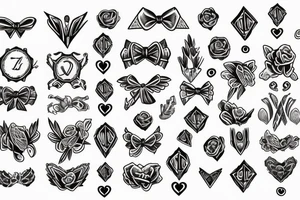 many bow tips tattoo idea