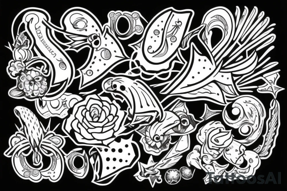 many bow tips tattoo idea