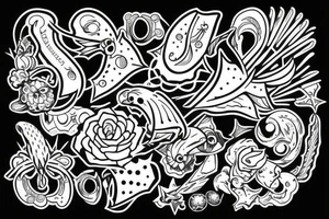 many bow tips tattoo idea