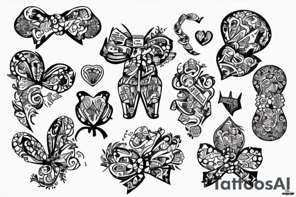 graffiti bows tip tattoo idea