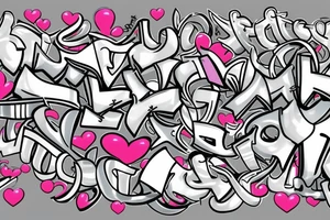graffiti bows tip tattoo idea