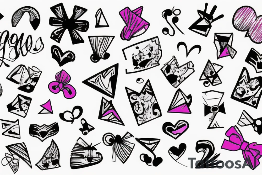 graffiti bows tip tattoo idea