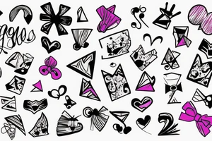 graffiti bows tip tattoo idea