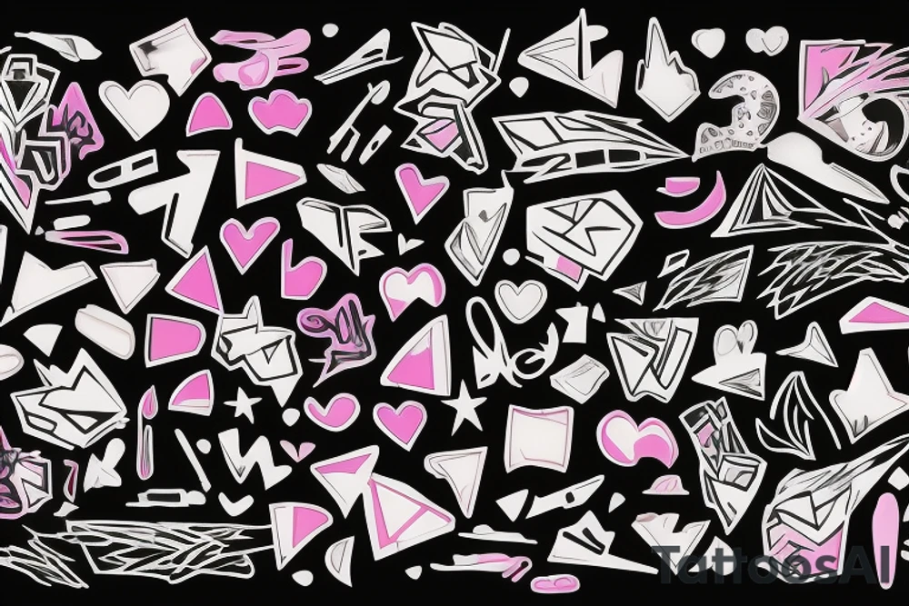 graffiti bows tip tattoo idea